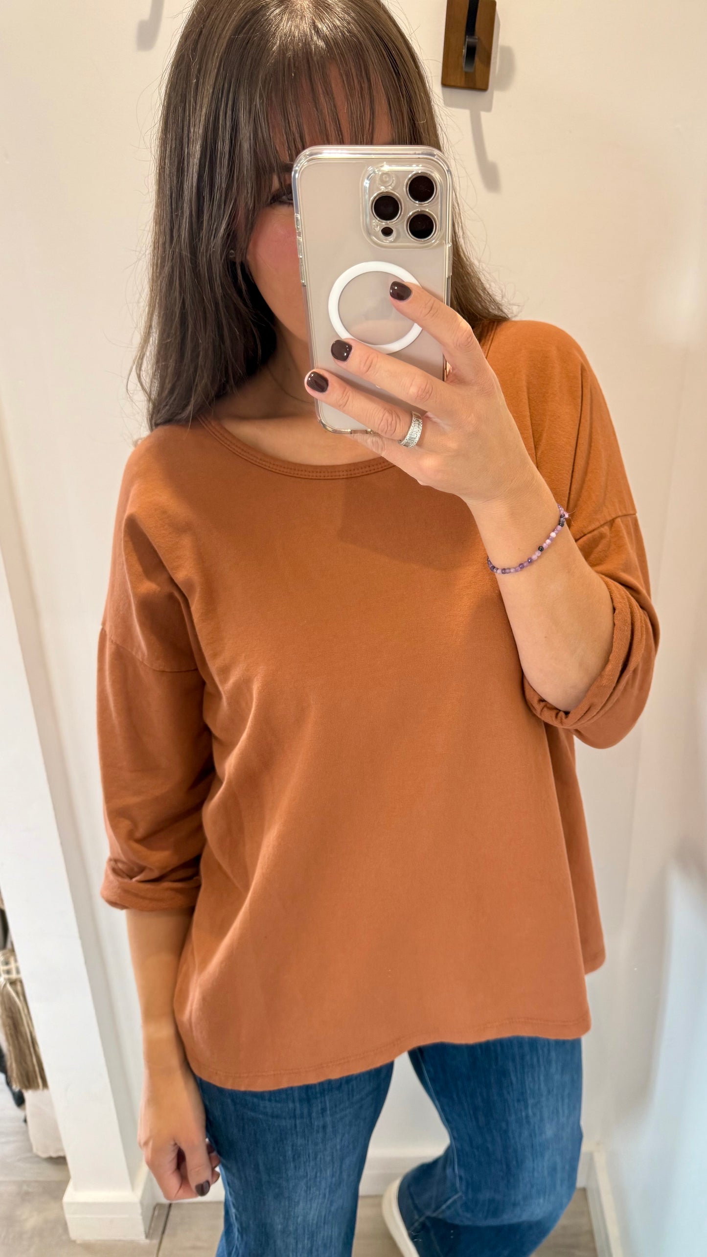 RUST ROLL SLEEVE SWEAT - BESTSELLER