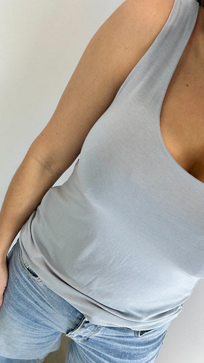 PALE GREY CAMI VEST TOP
