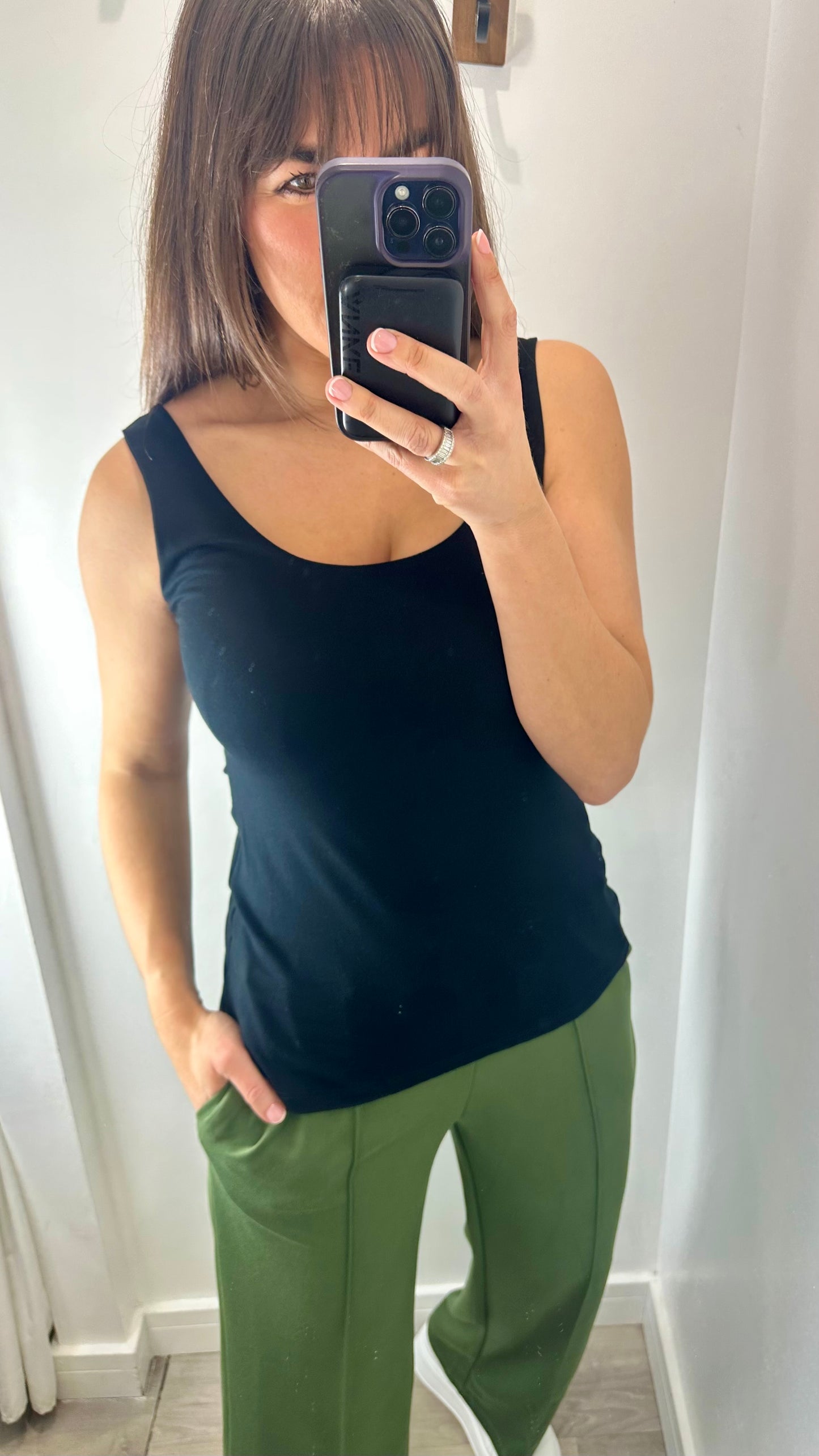 BLACK CAMI VEST TOP