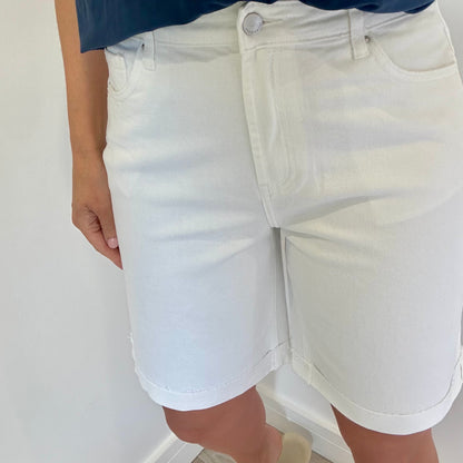 TOXIK WHITE DENIM BERMUDA SHORTS