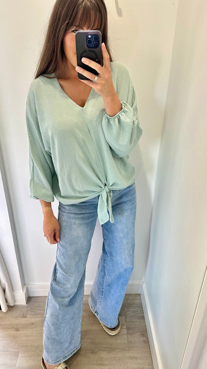MINT TIE FRONT TOP