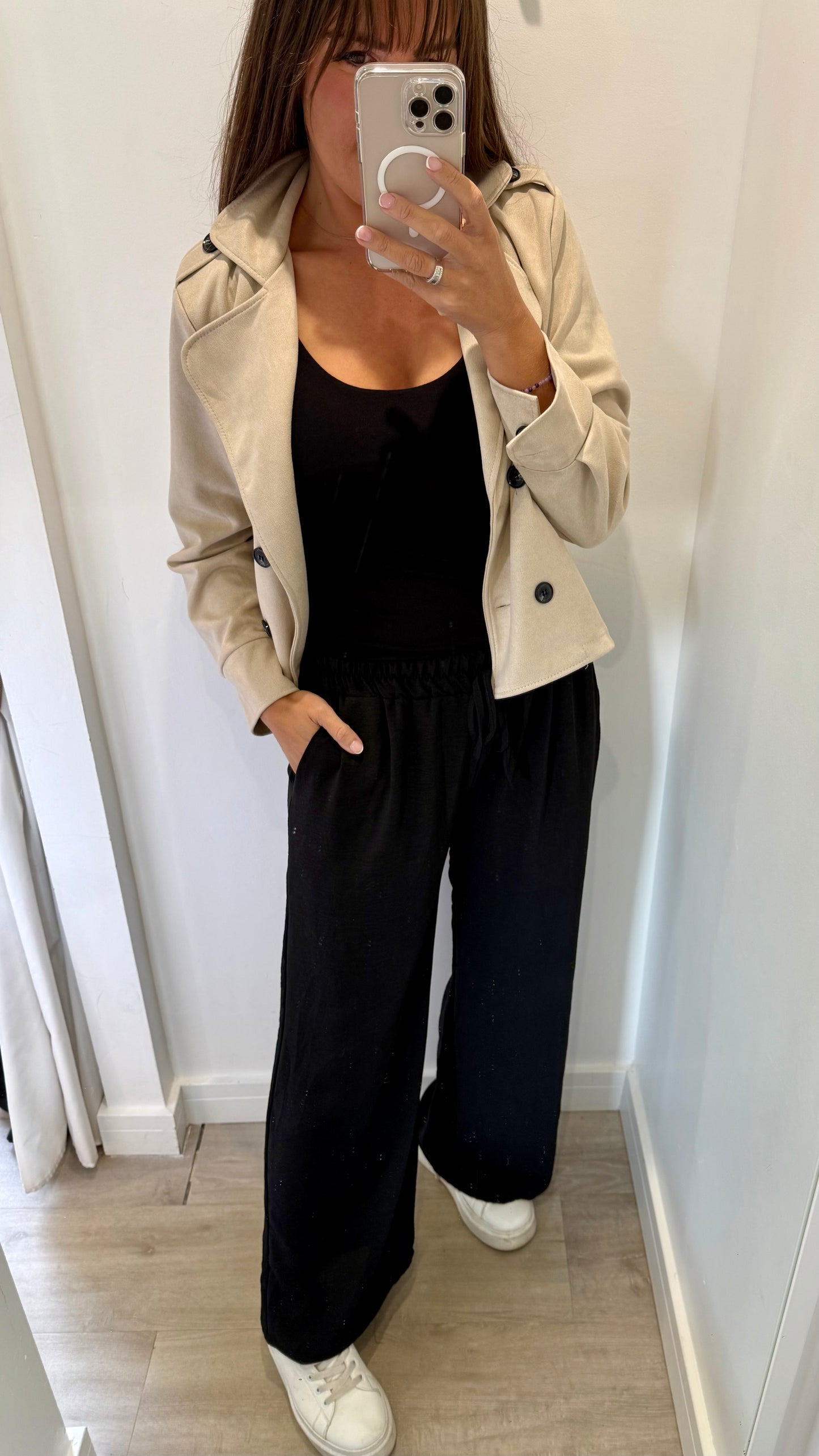 BLACK DRAWSTRING TROUSERS