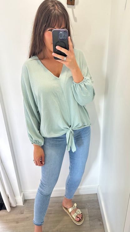 MINT TIE FRONT TOP