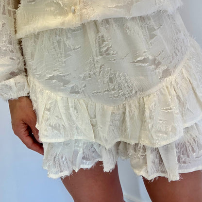CREAM TEXTURED SKORT