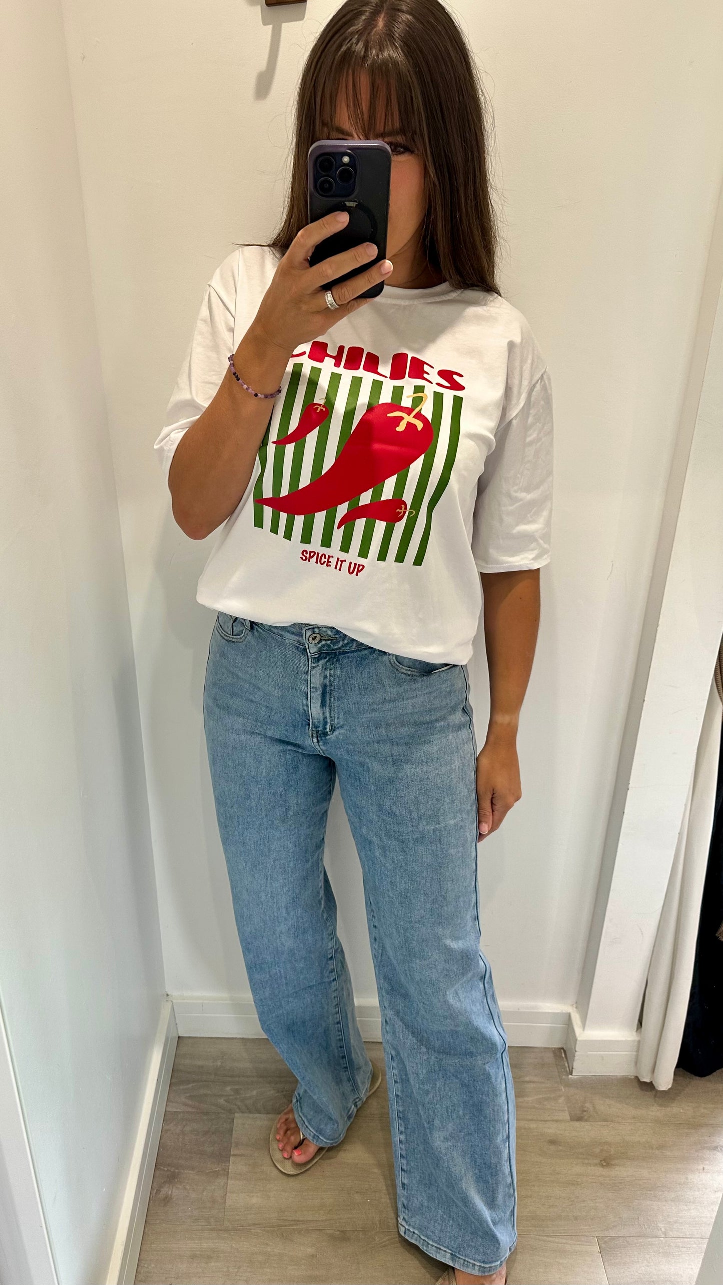 CHILLI PRINT STRIPE TEE