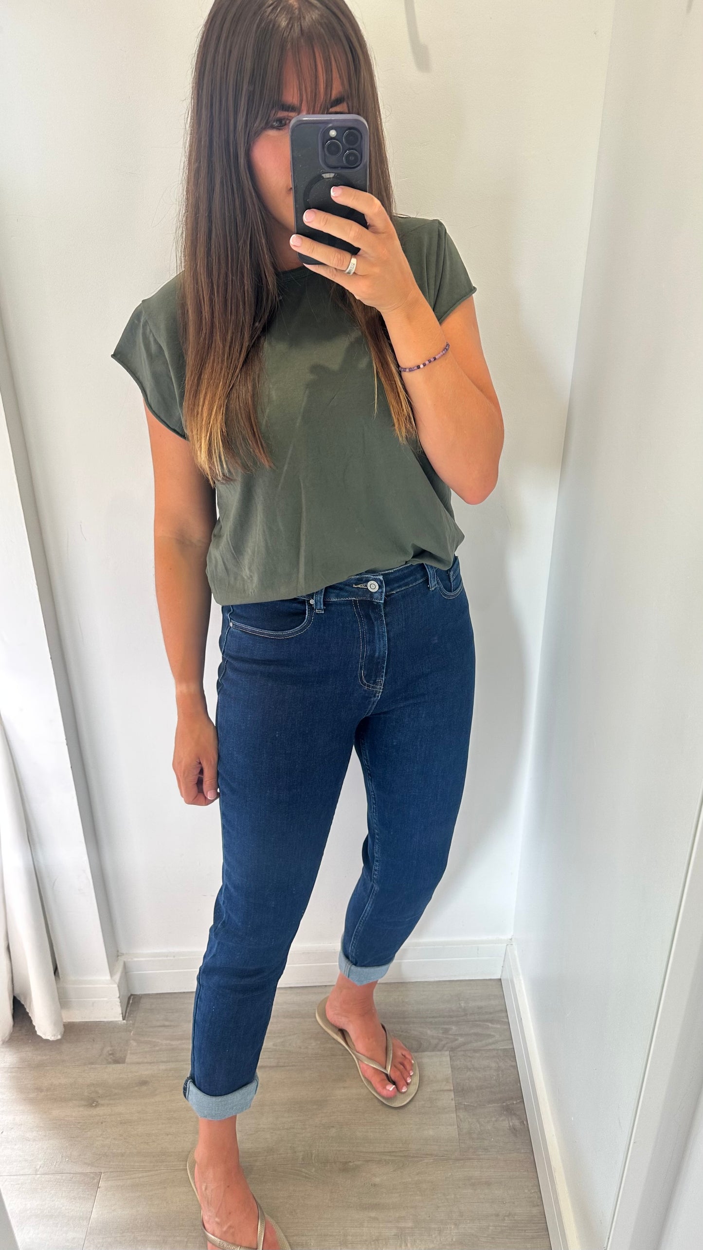 DARK DENIM MOM STYLE JEANS