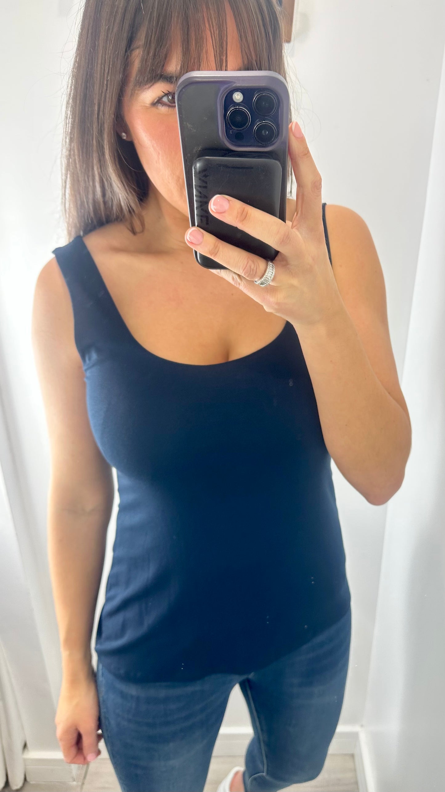 NAVY CAMI VEST TOP