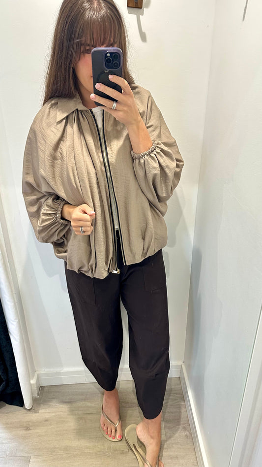 MOCHA BALLOON SLEEVE JACKET