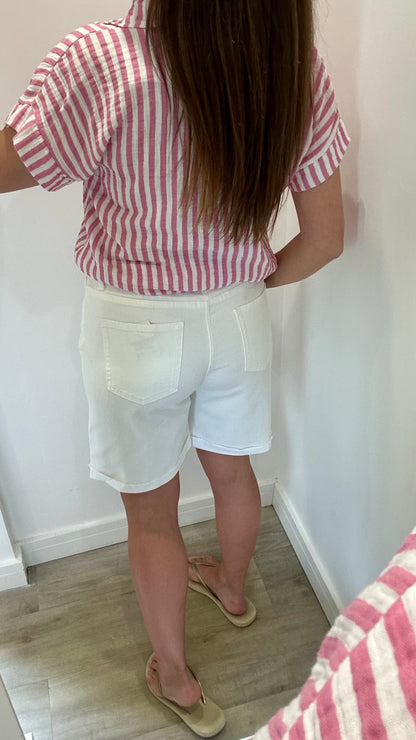 TOXIK WHITE DENIM BERMUDA SHORTS