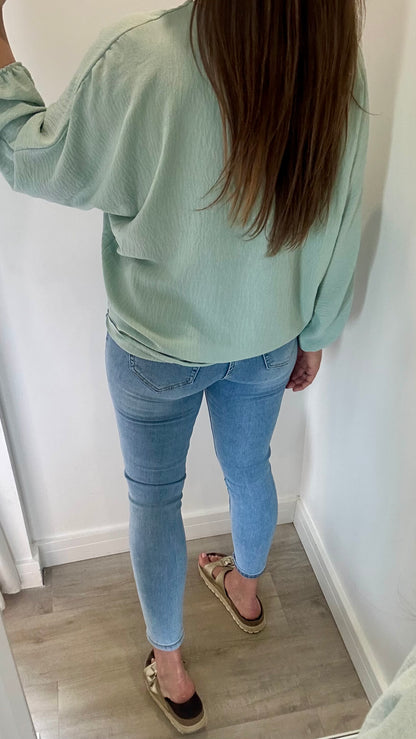 MINT TIE FRONT TOP