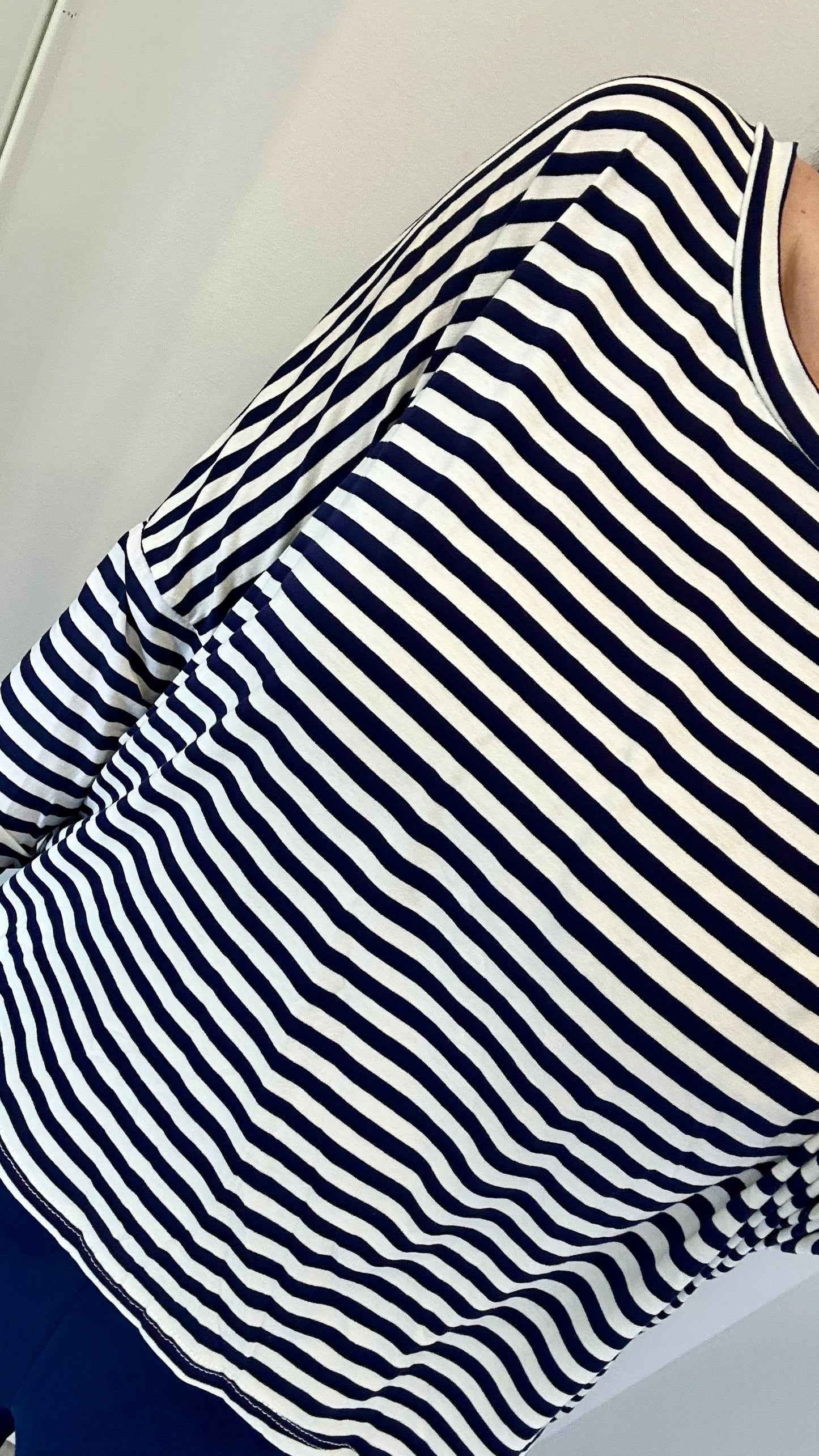 NAVY AND WHITE STRIPE TOP