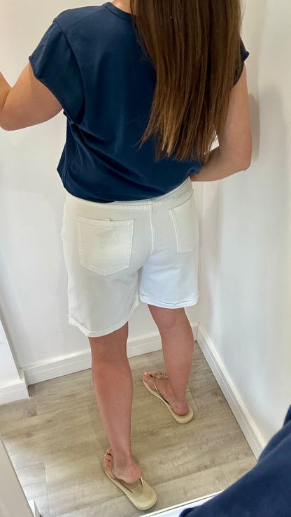 TOXIK WHITE DENIM BERMUDA SHORTS