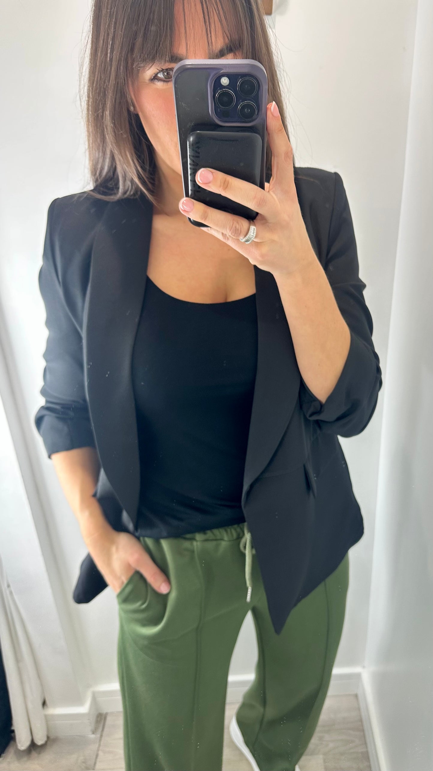 BLACK CAMI VEST TOP