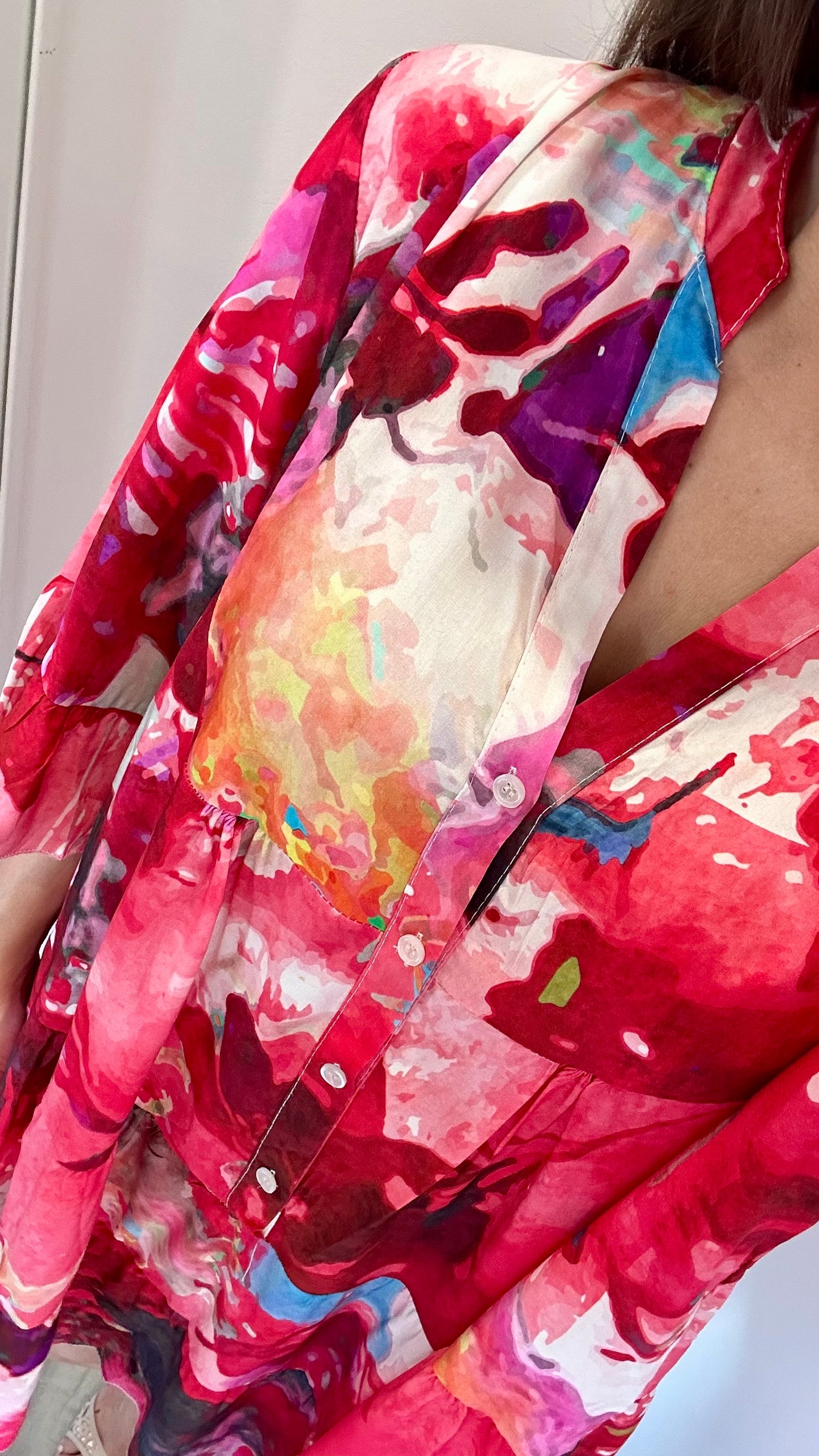 ABSTRACT COLOUR SPLASH TUNIC DRESS