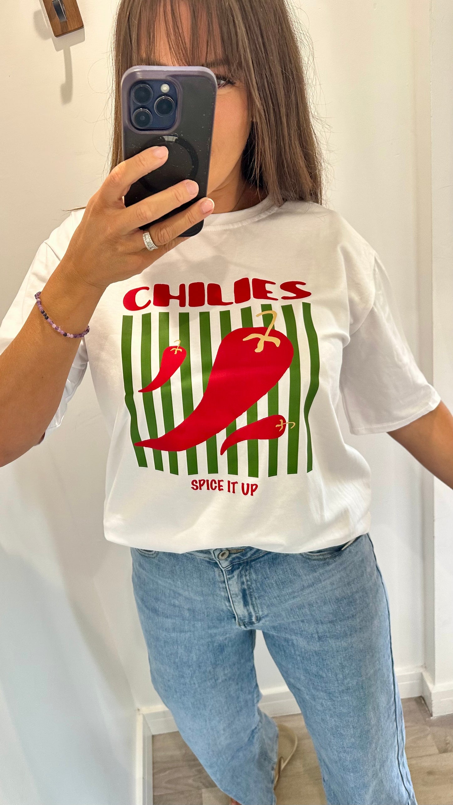 CHILLI PRINT STRIPE TEE
