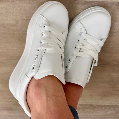 WHITE PLATFORM TRAINERS