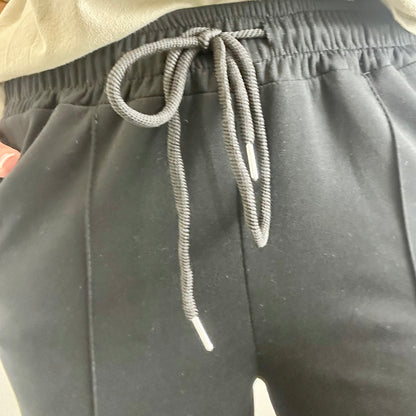 BLACK STRAIGHT LEG TROUSERS