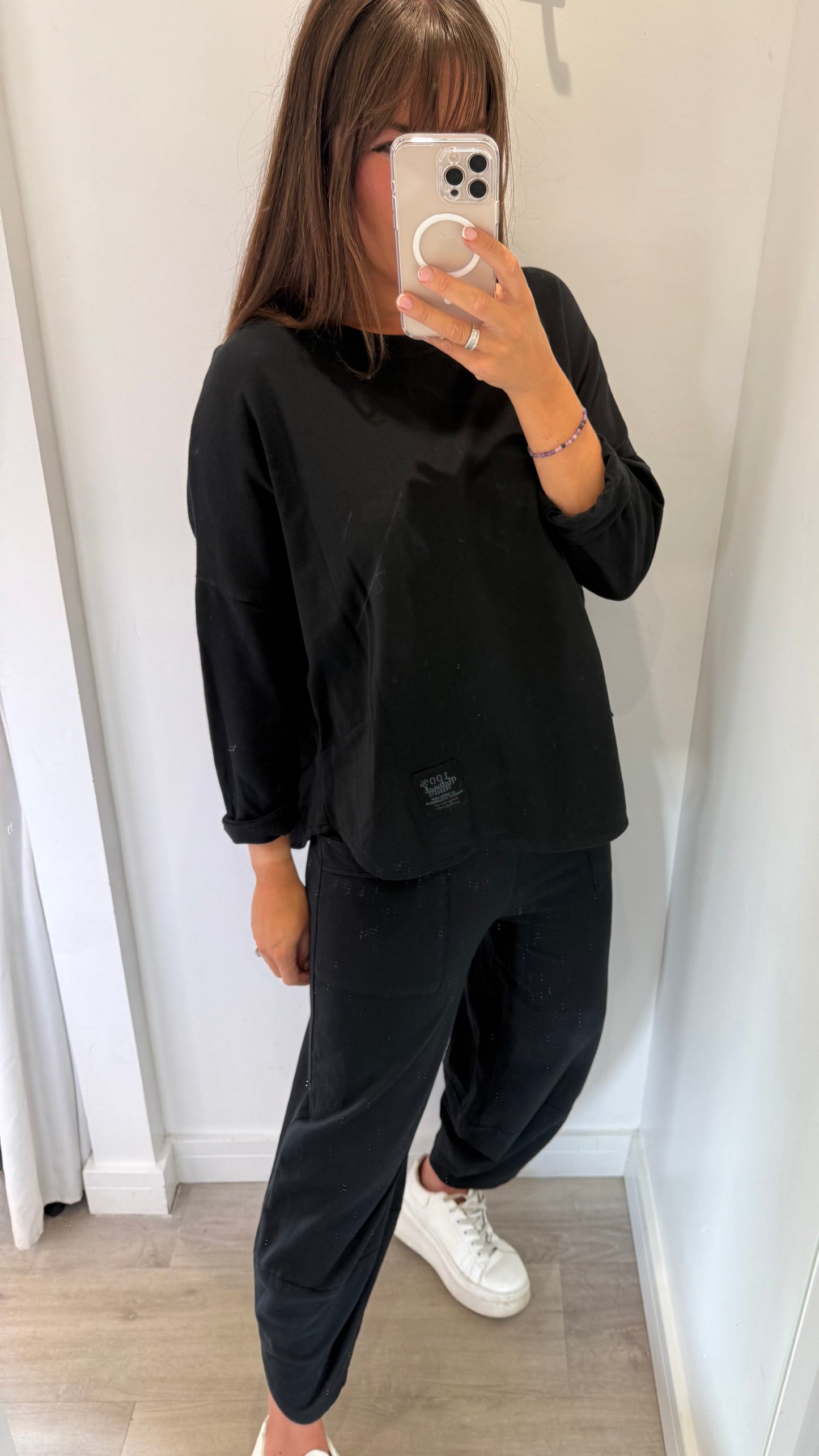 NATURAL 2 PIECE LOUNGE SET - BARREL BOTTOMS & SCOOP HEM TOP