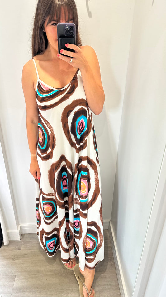 BOHO GEO PRINT MAXI DRESS