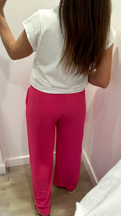 HOT PINK WIDE LEG TROUSERS