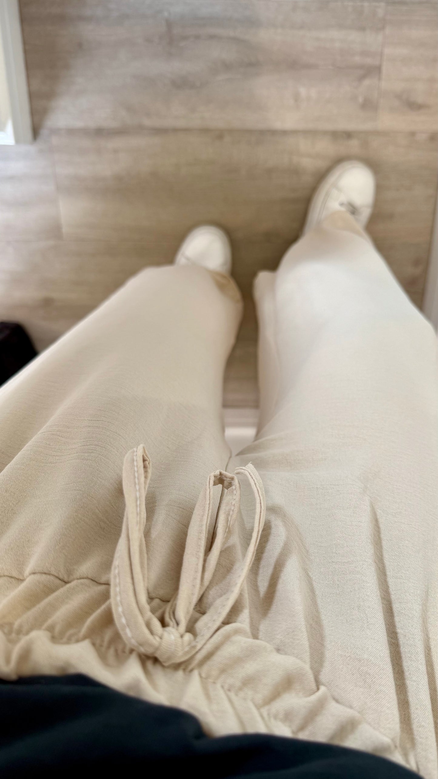 SAND DRAWSTRING TROUSERS