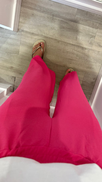 HOT PINK WIDE LEG TROUSERS