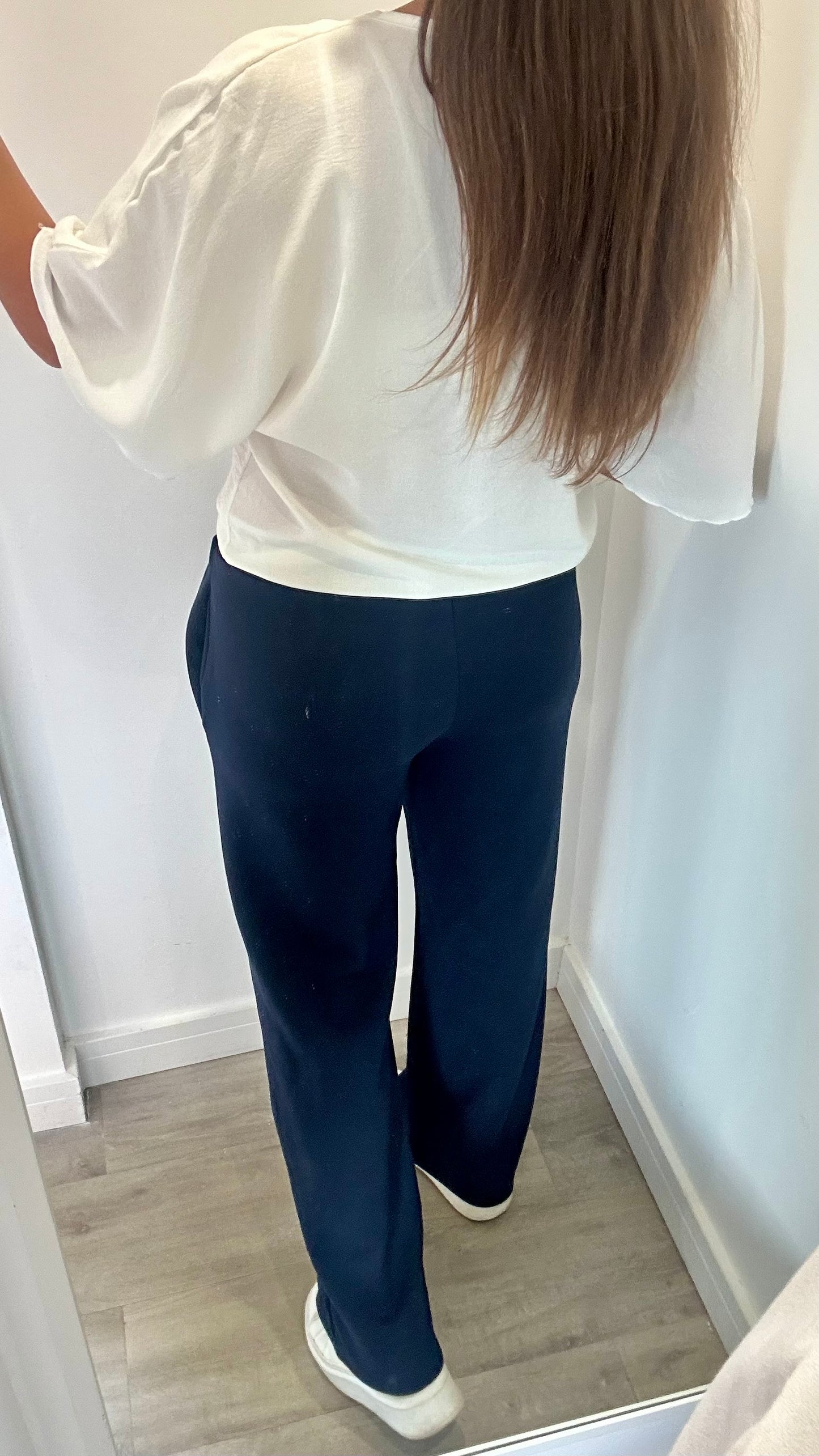 NAVY STRAIGHT LEG TROUSERS - BESTSELLER
