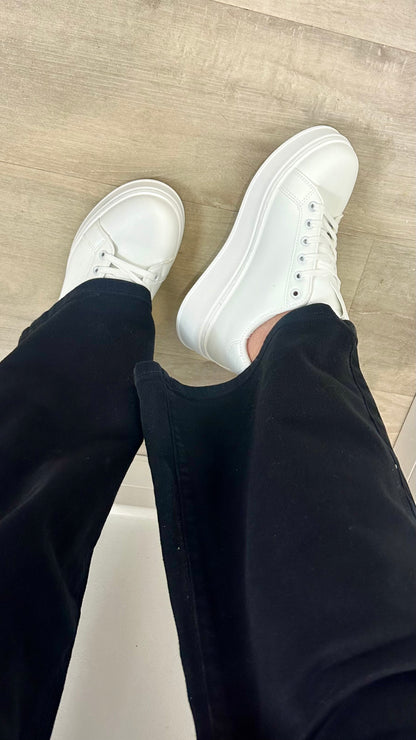 WHITE PLATFORM TRAINERS