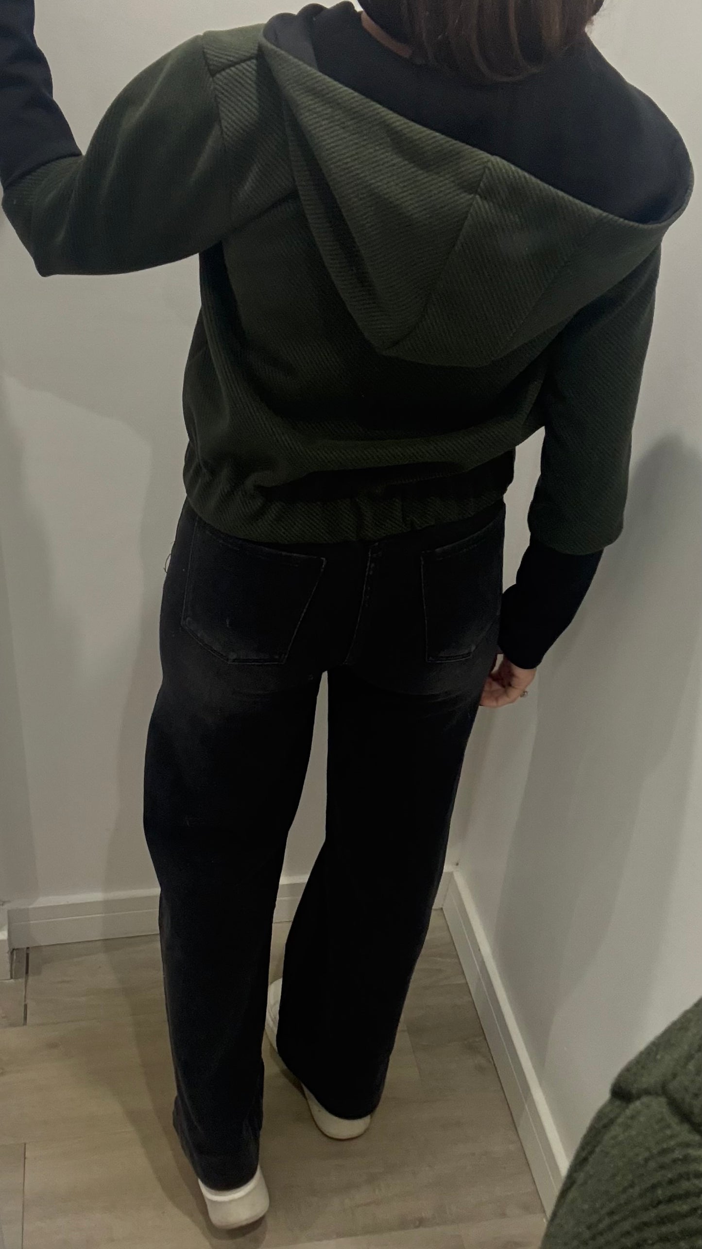 KHAKI GREEN CONTRAST BOMBER JACKET