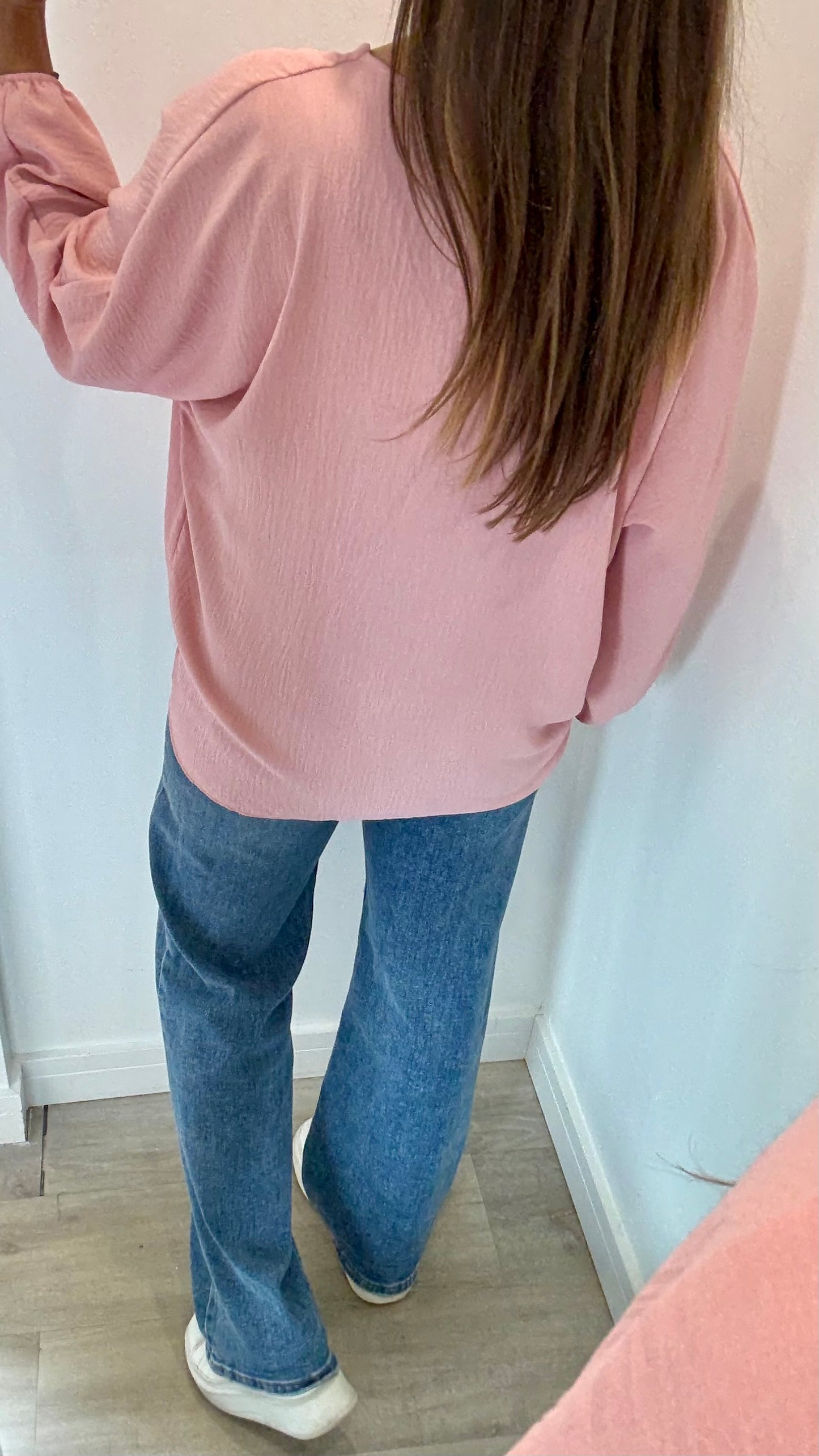 BLUSH PINK TIE FRONT TOP