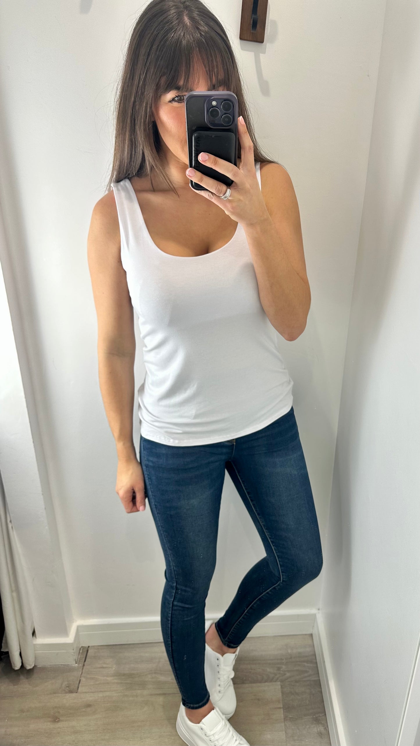 WHITE CAMI VEST TOP