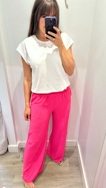 HOT PINK WIDE LEG TROUSERS