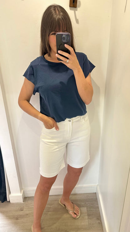 TOXIK WHITE DENIM BERMUDA SHORTS