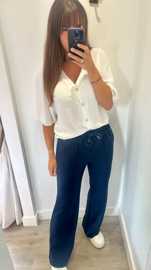 NAVY STRAIGHT LEG TROUSERS - BESTSELLER