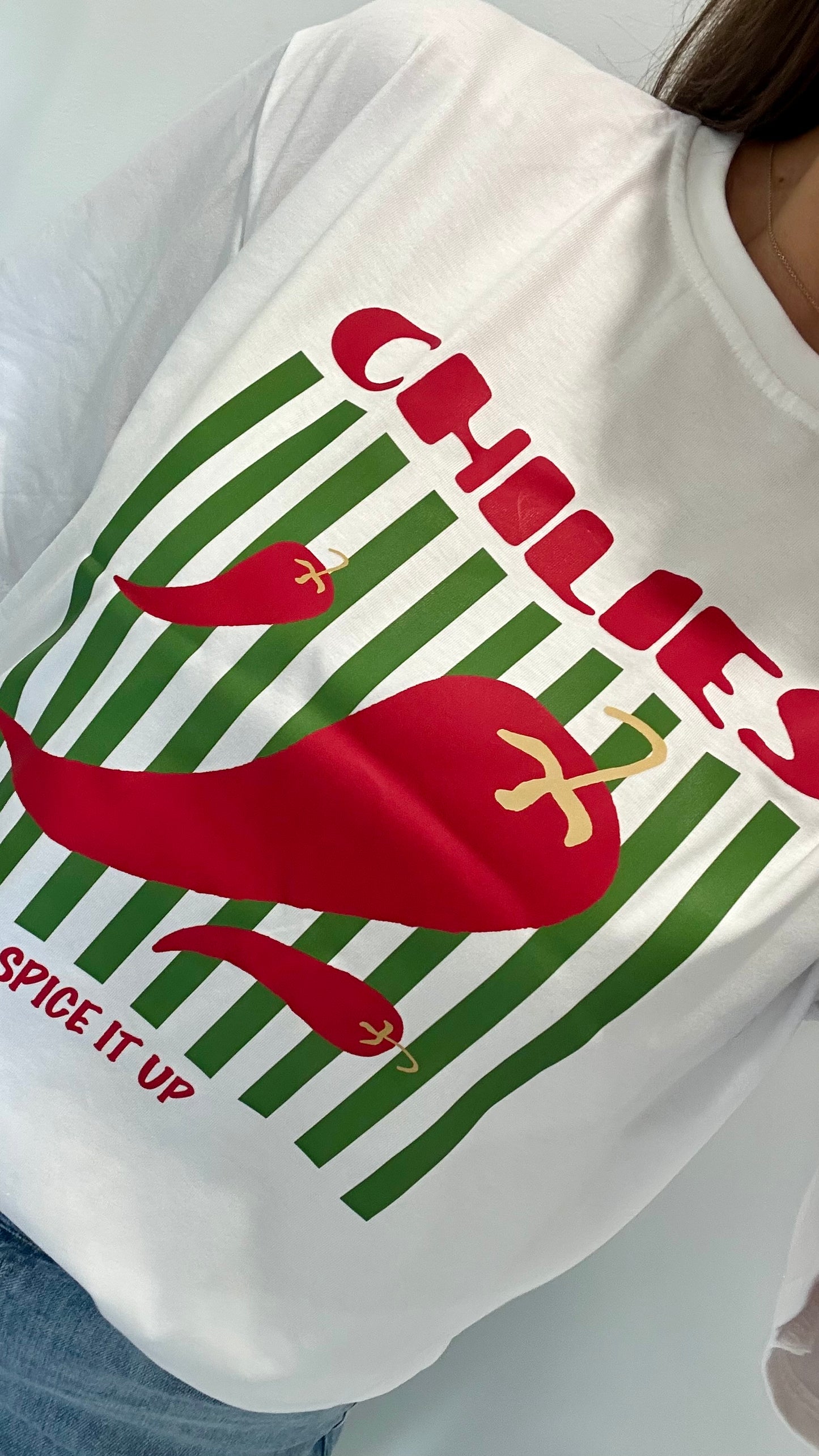 CHILLI PRINT STRIPE TEE