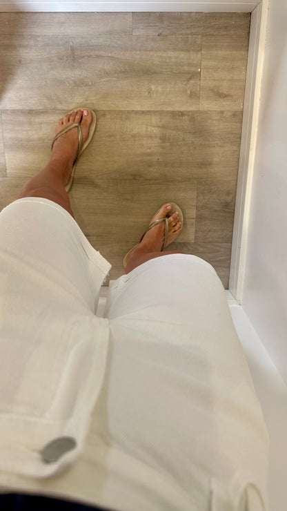 TOXIK WHITE DENIM BERMUDA SHORTS