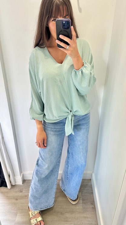 MINT TIE FRONT TOP