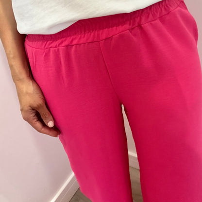 HOT PINK WIDE LEG TROUSERS