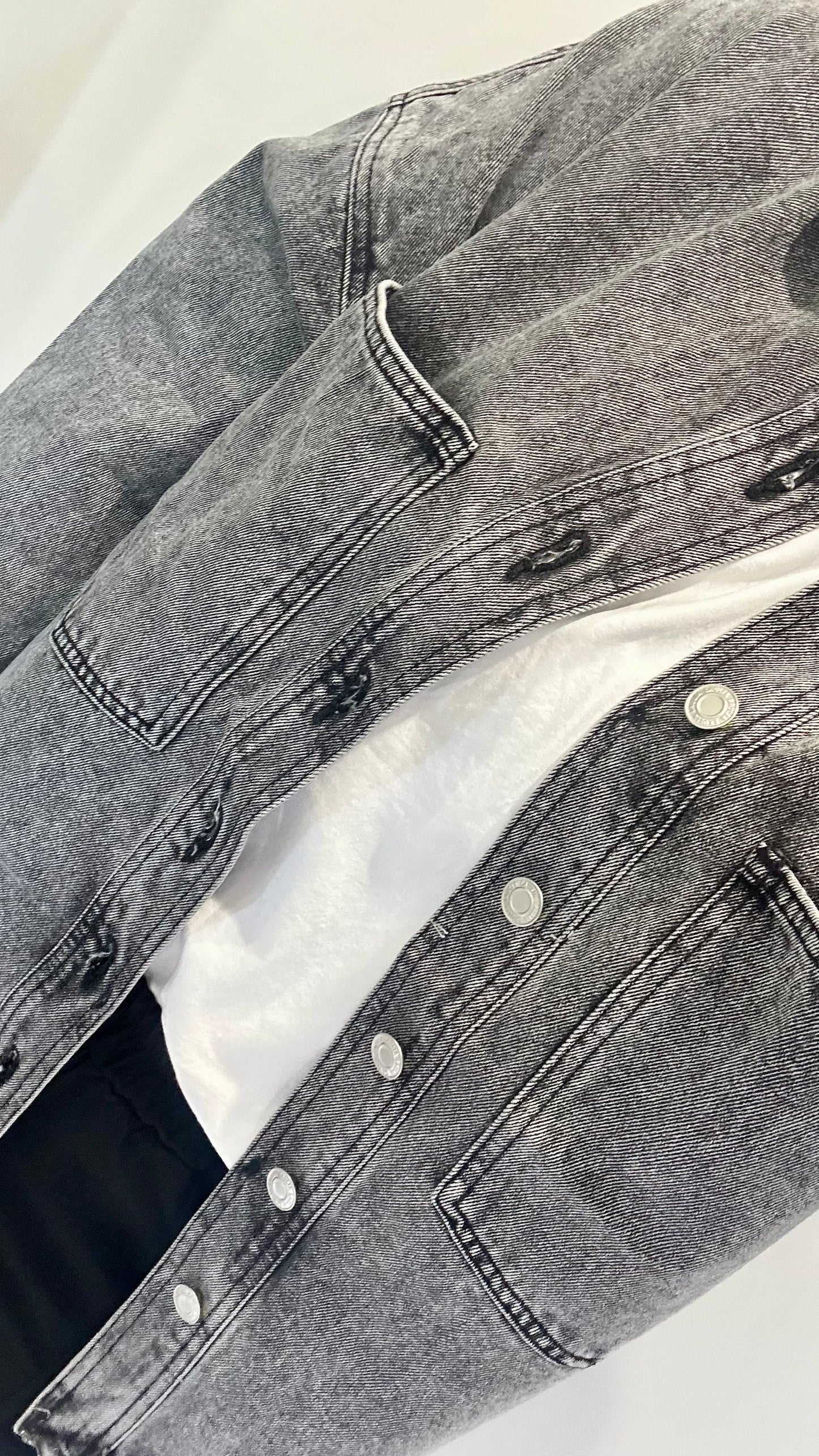 WASHED GREY OVERSIZED SHACKET