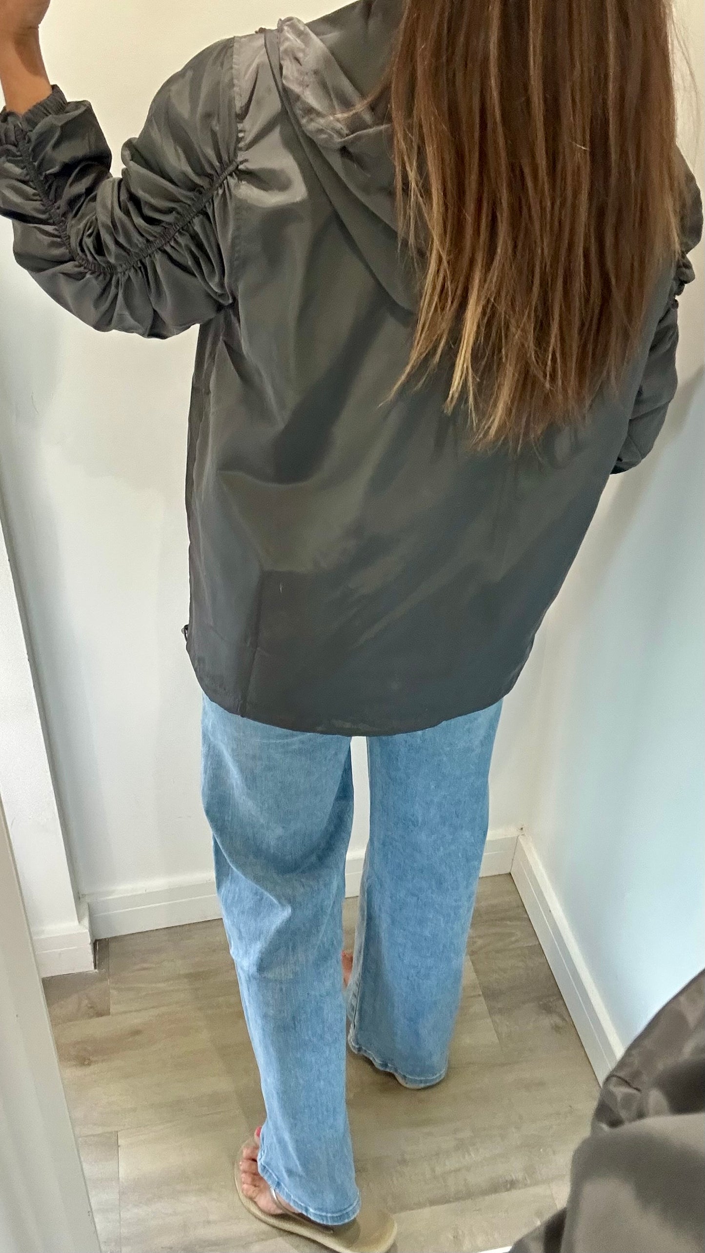 CHARCOAL GREY SHOWERPROOF RAINCOAT