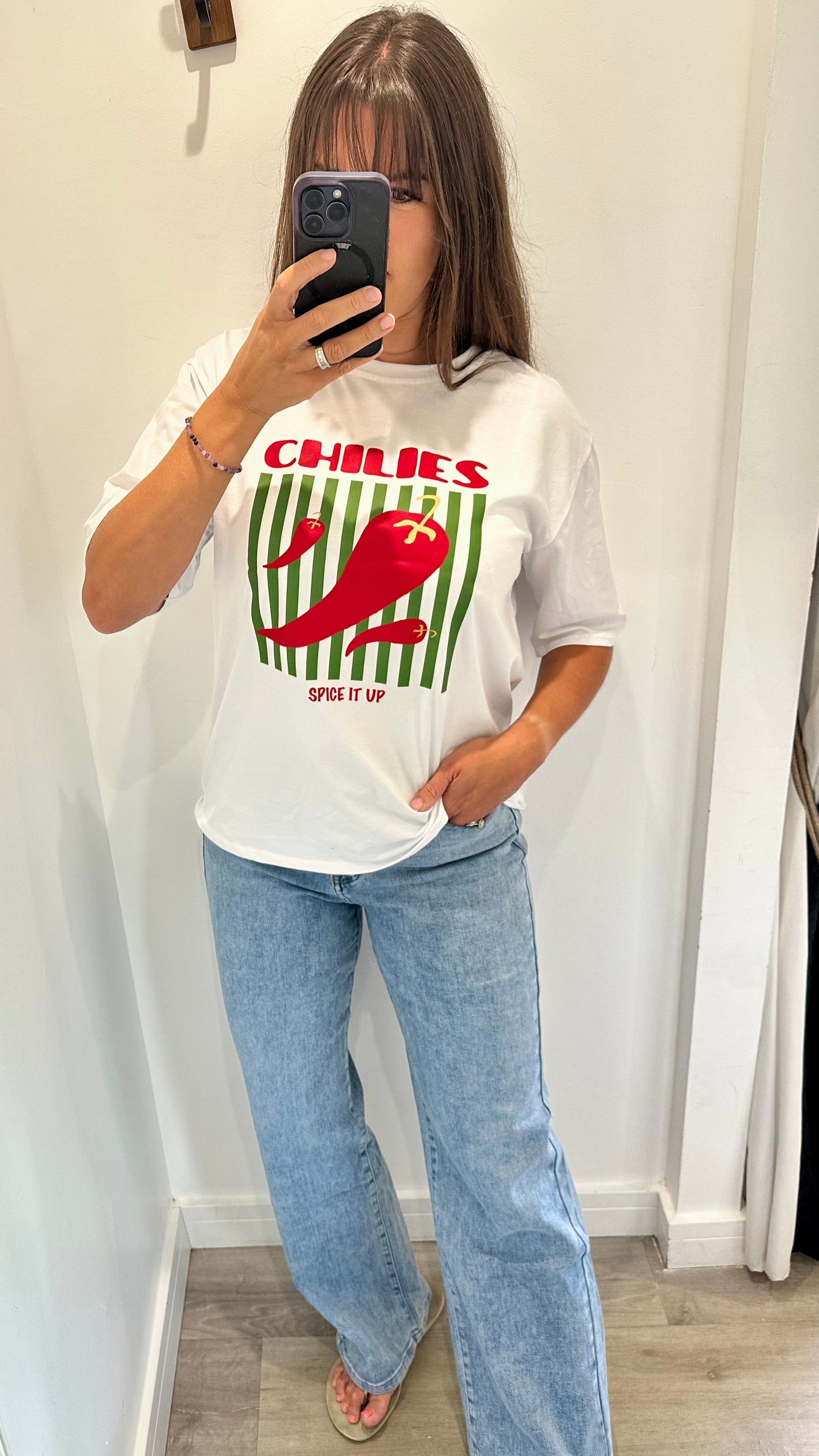 CHILLI PRINT STRIPE TEE