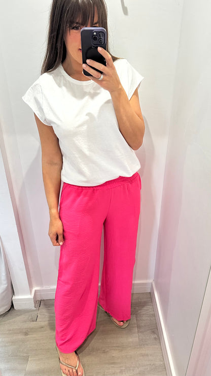 HOT PINK WIDE LEG TROUSERS