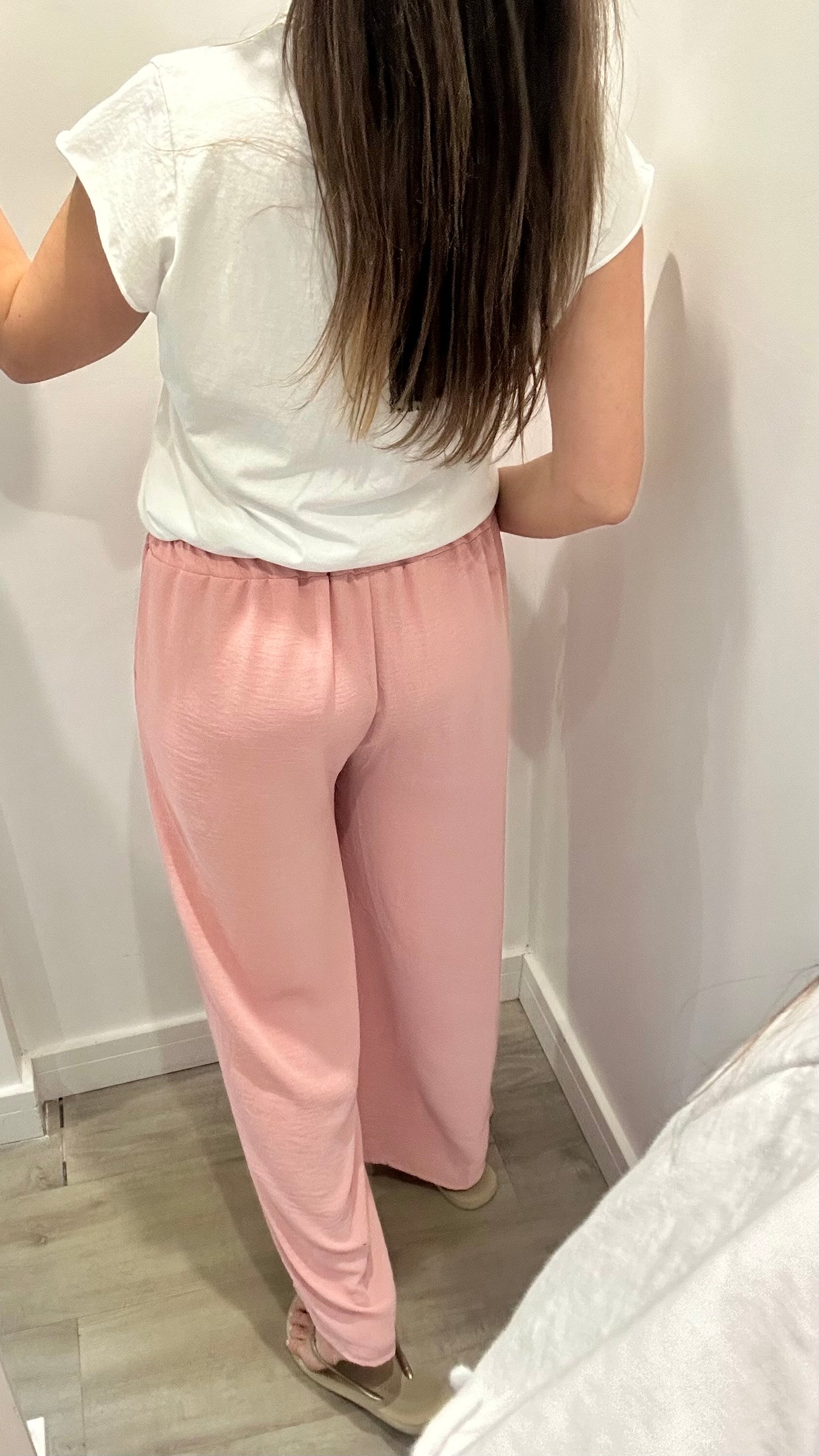 BLUSH PINK DRAWSTRING TROUSERS