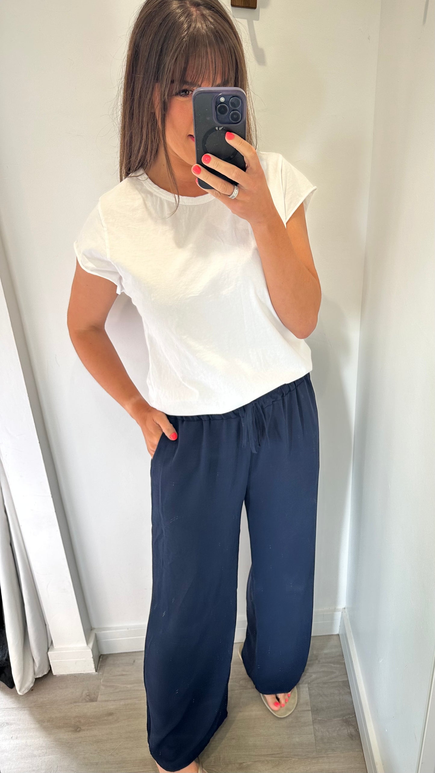 NAVY DRAWSTRING TROUSERS - MATCHING TOP AVAILABLE