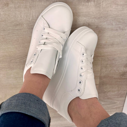 WHITE PLATFORM TRAINERS