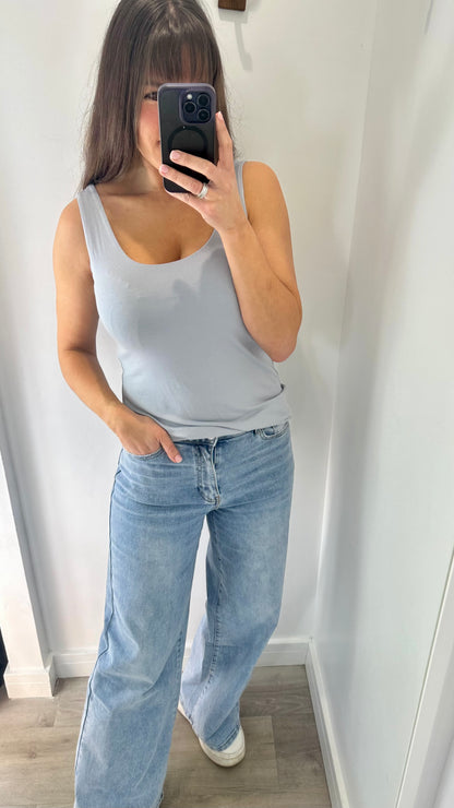 PALE GREY CAMI VEST TOP