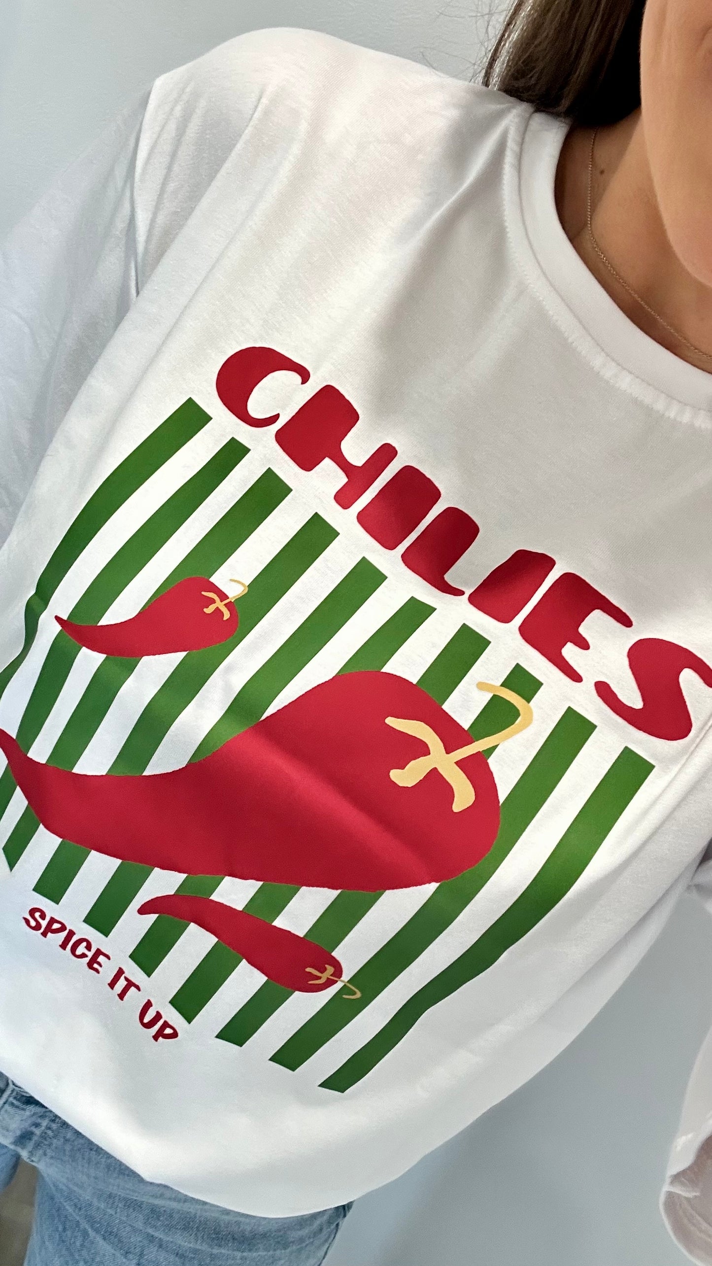 CHILLI PRINT STRIPE TEE