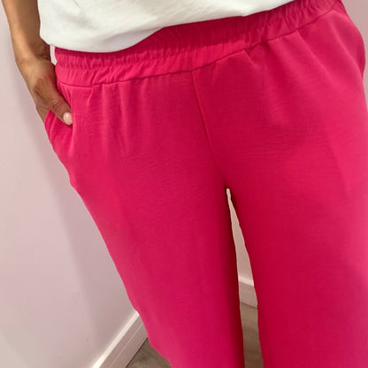 HOT PINK WIDE LEG TROUSERS