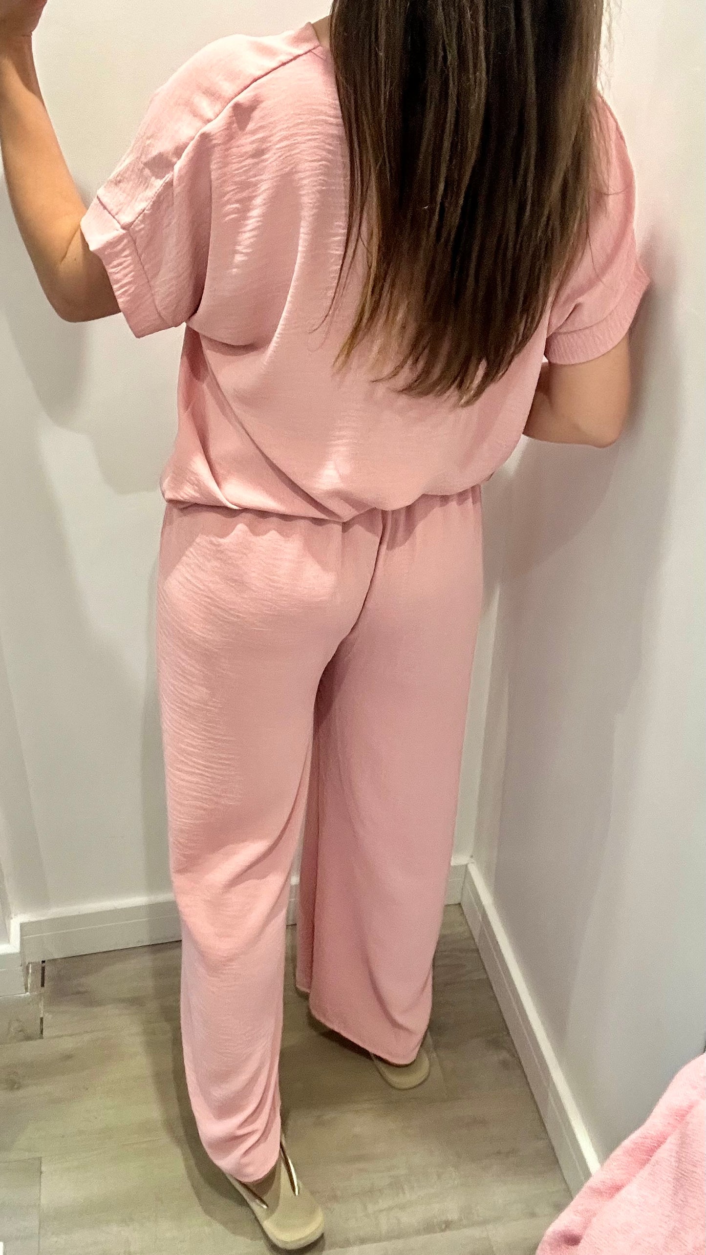BLUSH PINK DRAWSTRING TROUSERS