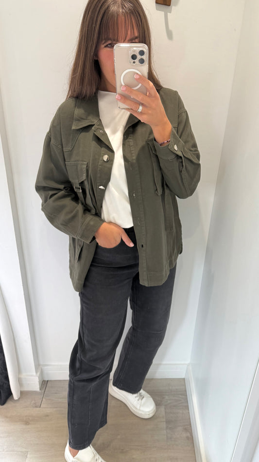 KHAKI COTTON SHACKET